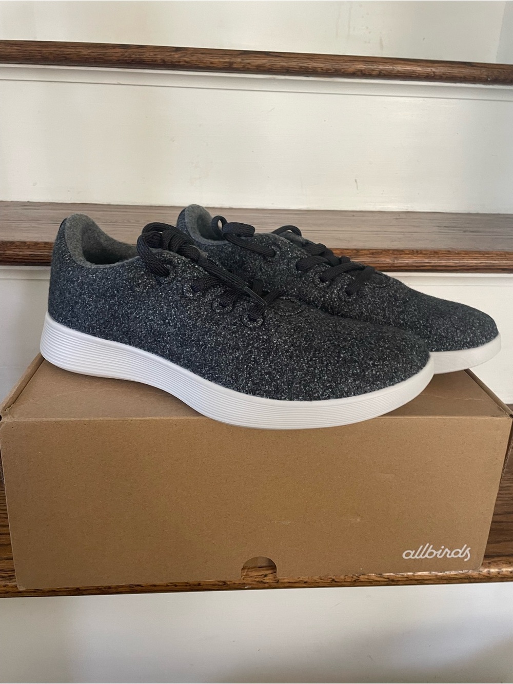 allbirds Men's Wool Runners in Charcoal with White Sole